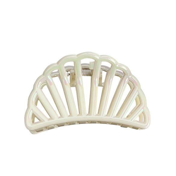 Hair Grab Clip Plastic Resin Semicircle Fan Shaped Baking Paint Headwear