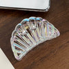 Hair Grab Clip Plastic Resin Semicircle Fan Shaped Baking Paint Headwear