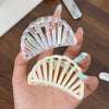 Hair Grab Clip Plastic Resin Semicircle Fan Shaped Baking Paint Headwear