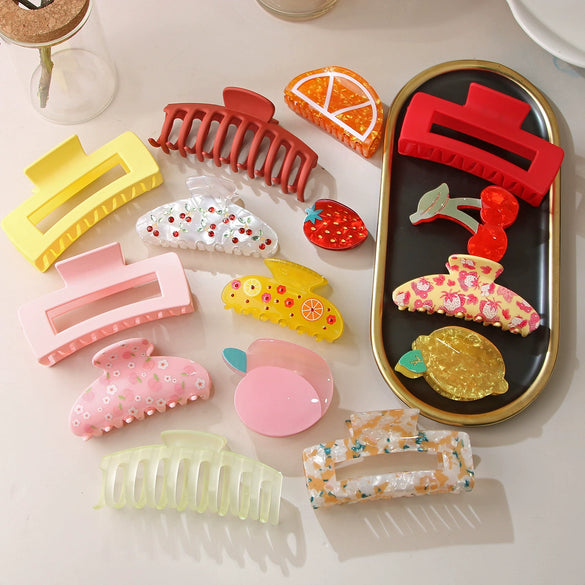 Hair Grab Clip Threepiece Set Acetic Acid Light Luxury Style Baking Paint