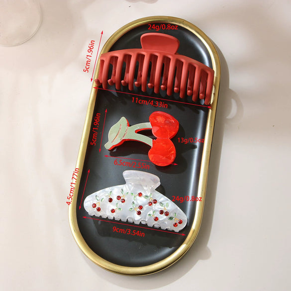 Hair Grab Clip Threepiece Set Acetic Acid Light Luxury Style Baking Paint