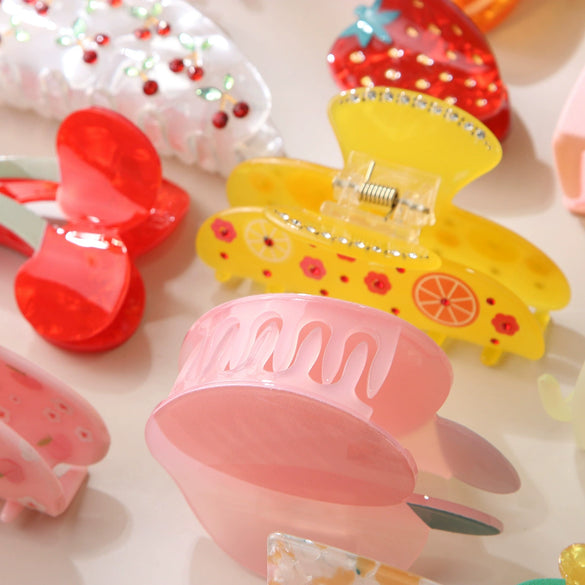 Hair Grab Clip Threepiece Set Acetic Acid Light Luxury Style Baking Paint