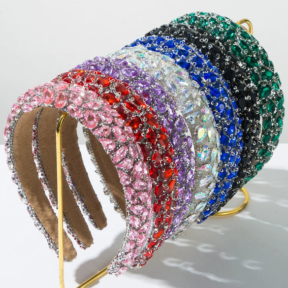 Hair Hoop Baroque Style Glass Glaze Diamond Women's Hair Accessories