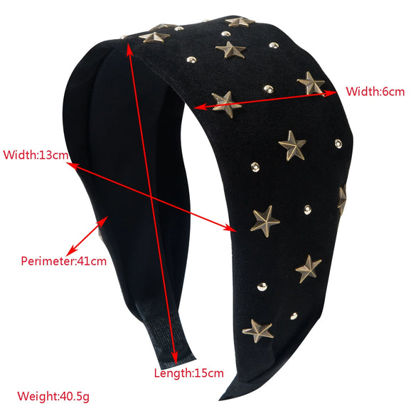 Hair Hoop Headband Cloth Inlay Star Rivet Female Allmatch Hair Accessories