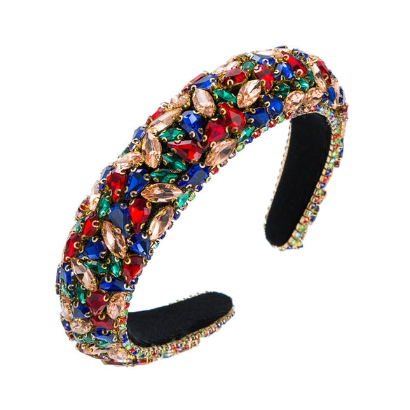 Hair Hoop Headband Handmade Rhinestone Gem Fabric Hair Accessories