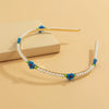 Hair Hoop Metal Daisy Flower Rice Bead Imitation Pearl Pastoral Style Geometric Hair Accessories