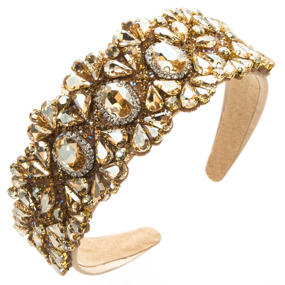 Hair Hoop Rhinestone Glass Drill Geometric Diamond Baroque Style Hair Accessories
