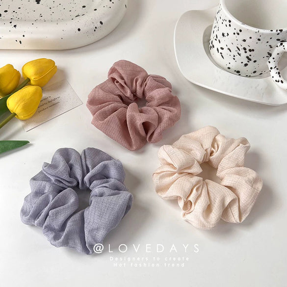 Hair Jewelry Cloth Knitting Spring And Summer Light Green Large Intestine Shaped Elastic Head Rope