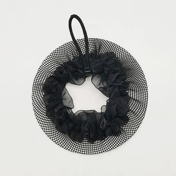Hair Net Head Flower Hair Clip Net Pocket Elastic Fine Net Full Head Bag Thick And Thin Net Encryption Thick Net With Dancing Work Hair Accessories
