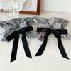 Hair Ring Fabric Black And White Plaid Square Handmade Women's Fashion High Elasticity Hair Accessories