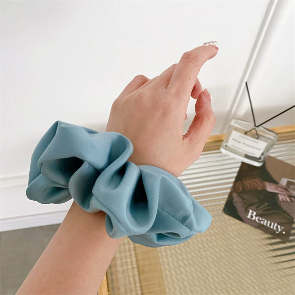 Hair Ring Fabric Doublesided Satin Pig Intestine Style Handmade For Women
