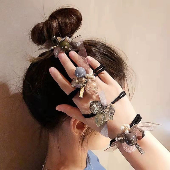 Hair Ring Fabric Geometric Handmade High Elastic Hair Rope