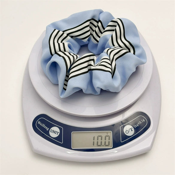 Hair Ring Fabric Handmade Blue Striped Simple Style