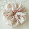 Hair Ring Fabric Handmade Embroidered Flower Design For Women
