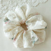 Hair Ring Fabric Handmade Embroidered Flower Design For Women