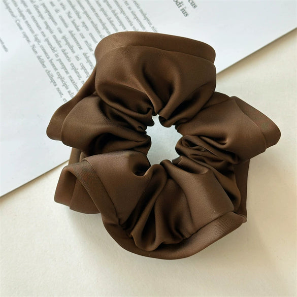 Hair Ring Fabric Handmade French Retro Style With Large Intestine Shape And Fringed Flower Bud Design