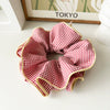 Hair Ring Fabric Handmade Vintage Plaid Oversized
