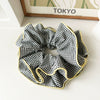 Hair Ring Fabric Handmade Vintage Plaid Oversized