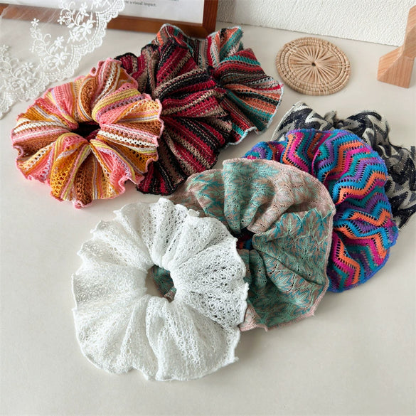 Hair Ring Fabric Hollow Knitted Handmade Fashion High Elasticity Headwear