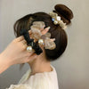 Hair Ring Hair Rope Headdress Mixed Material Geometric Handmade Pearl Hollow Water Drill High Elastic