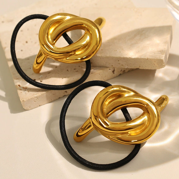 Hair Ring Hair Strap Head Rope 316L Stainless Steel Geometric Fashion Electroplated