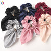 Hair Ring Knotted Rabbit Ear Streamer Metal Buckle Fabric Handmade