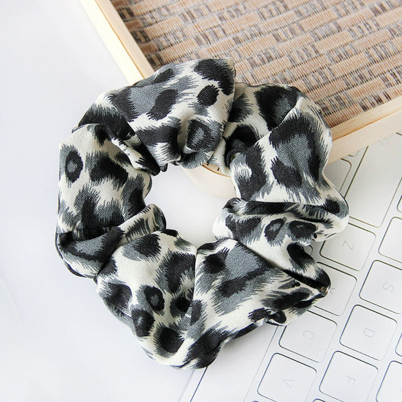 Hair Ring Leopard Pattern Fabric Handmade