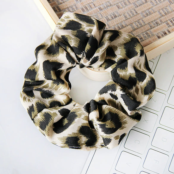Hair Ring Leopard Pattern Fabric Handmade