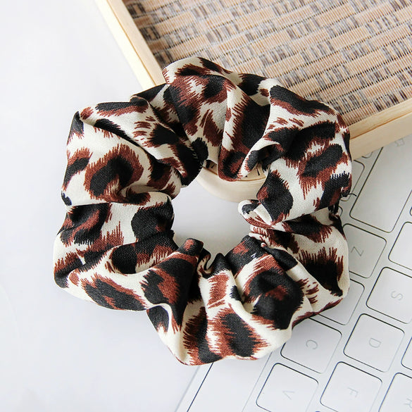 Hair Ring Leopard Pattern Fabric Handmade