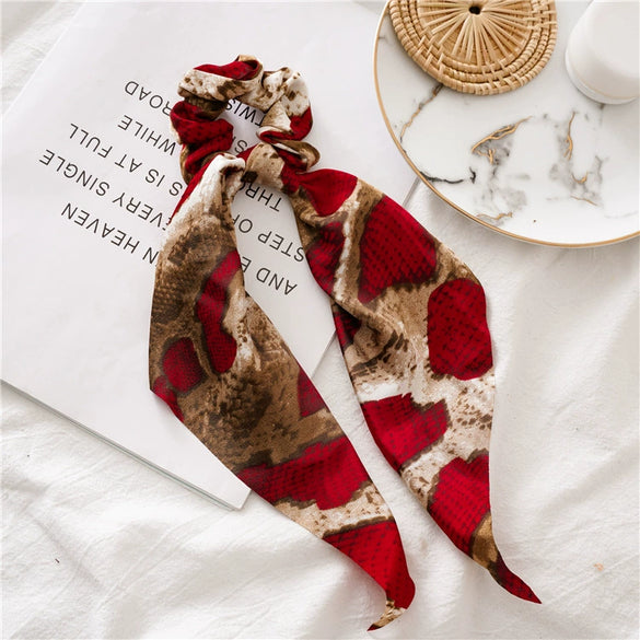 Hair Ring Leopard Snake Ribbon Cloth Pure Handmade Women's Hair Accessories