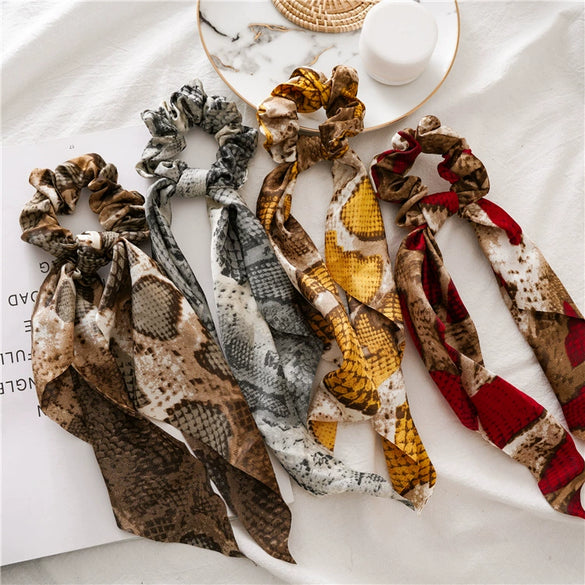 Hair Ring Leopard Snake Ribbon Cloth Pure Handmade Women's Hair Accessories