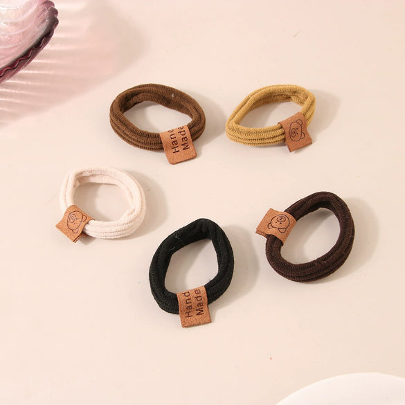 Hair Ring Nylon Handmade High Elasticity Bear Head Style