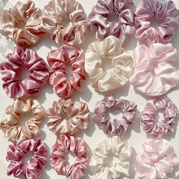Hair Ring Set Fabric Solid Color Handmade High Elasticity Geometric For Women
