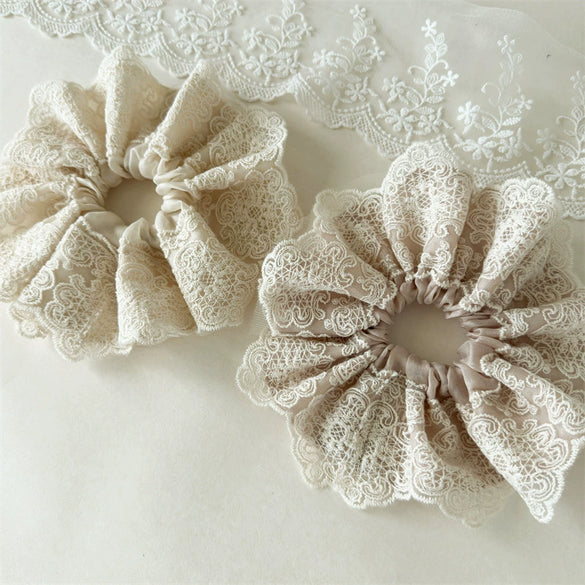 Hair Rope And Hair Rings Fabric Handmade Retro Embroidered Lace