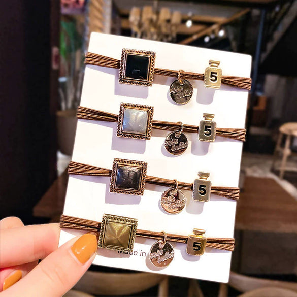 Hair Rope Dualpurpose Hair Ring Cloth Leather Tendon Handmade Retro Style