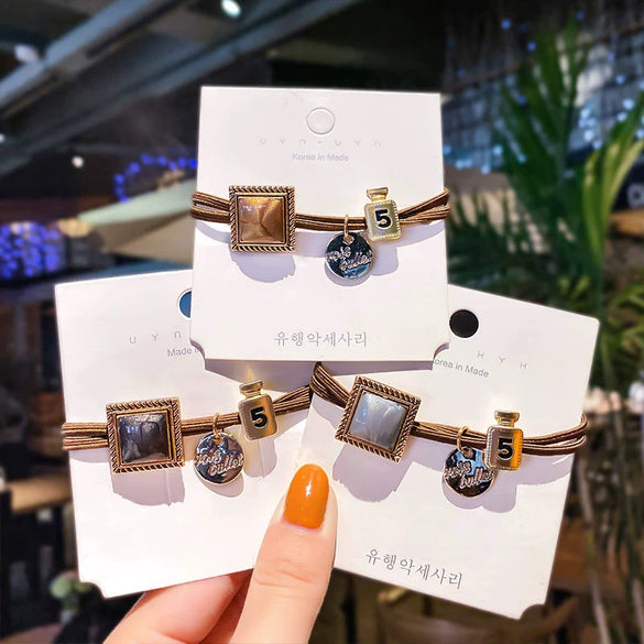 Hair Rope Dualpurpose Hair Ring Cloth Leather Tendon Handmade Retro Style