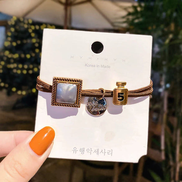 Hair Rope Dualpurpose Hair Ring Cloth Leather Tendon Handmade Retro Style