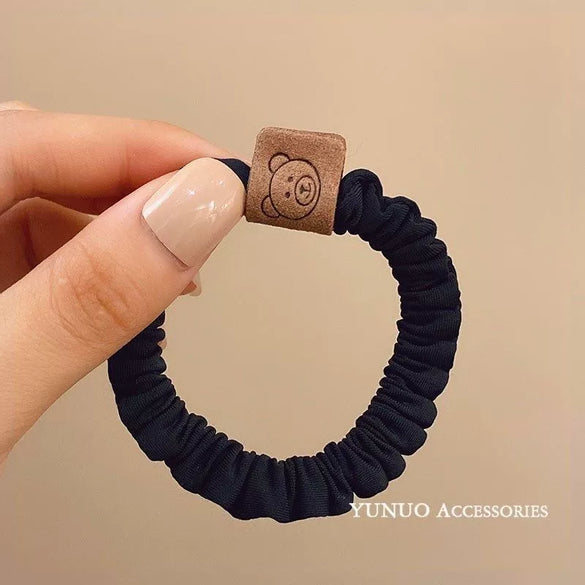 Hair Rope Fabric Handmade High Elastic Bear Hair Accessories For Women And Girls