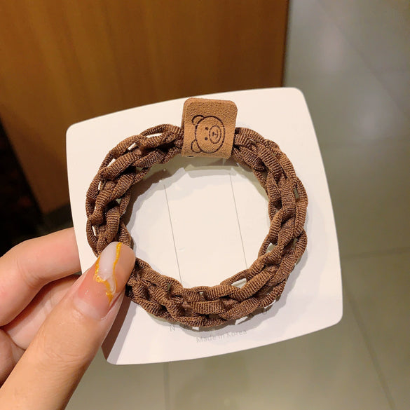 Hair Rope Fabric Handmade High Elastic Bear Hair Accessories For Women And Girls