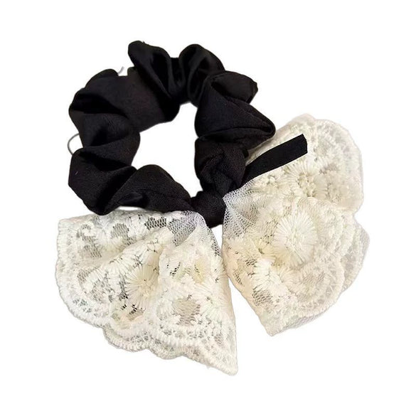 Hair Rope Fabric Handmade Sweet Bow Vintage Embroidered Fashion