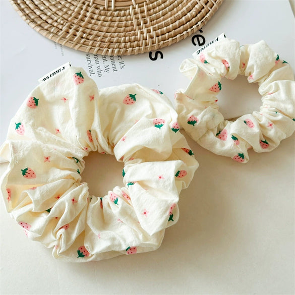 Hair Rope Fabric Sweet Strawberry Style Handmade