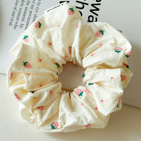 Hair Rope Fabric Sweet Strawberry Style Handmade