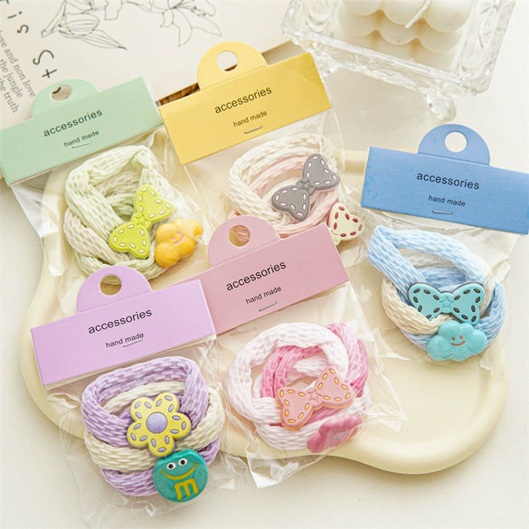 Hair Rope Hair Accessories Gradient Color Handmade Sweet High Elastic For Girls
