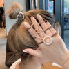Hair Rope Hair Ring Headwear Nylon Handmade For Adult Female With Pearl Love Style And High Elasticity