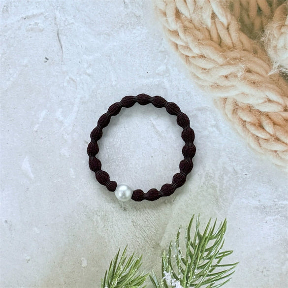 Hair Rope Headwear For Female Pearl Bean Style Mixed Materials Handmade