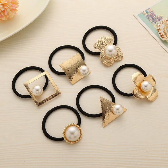 Hair Rope Pearl Pendant High Elastic Minimalist Women's Headwear