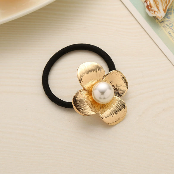 Hair Rope Pearl Pendant High Elastic Minimalist Women's Headwear