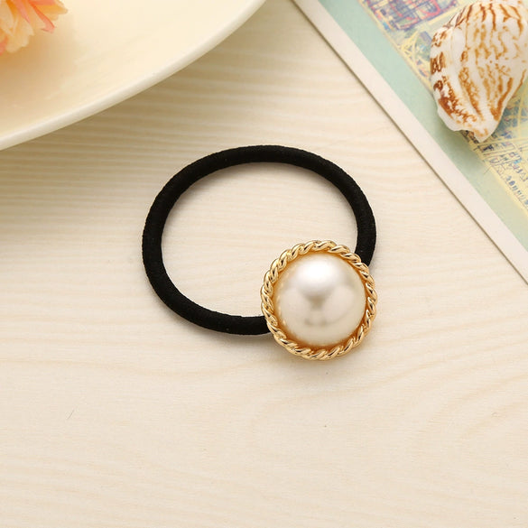 Hair Rope Pearl Pendant High Elastic Minimalist Women's Headwear