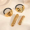 Hair Rope Stainless Steel Geometric Arc Hammer Pattern Electroplated Women's Fashion Hair Accessories