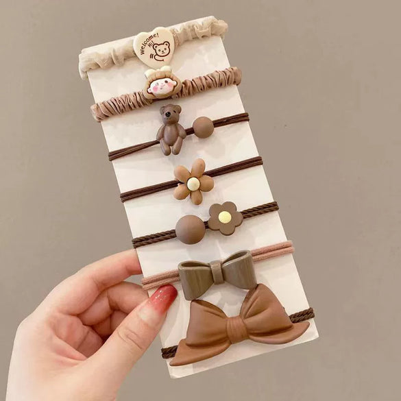 Hair Rope Wool High Elasticity Handmade Cartoon Letters Numbers Text Bow